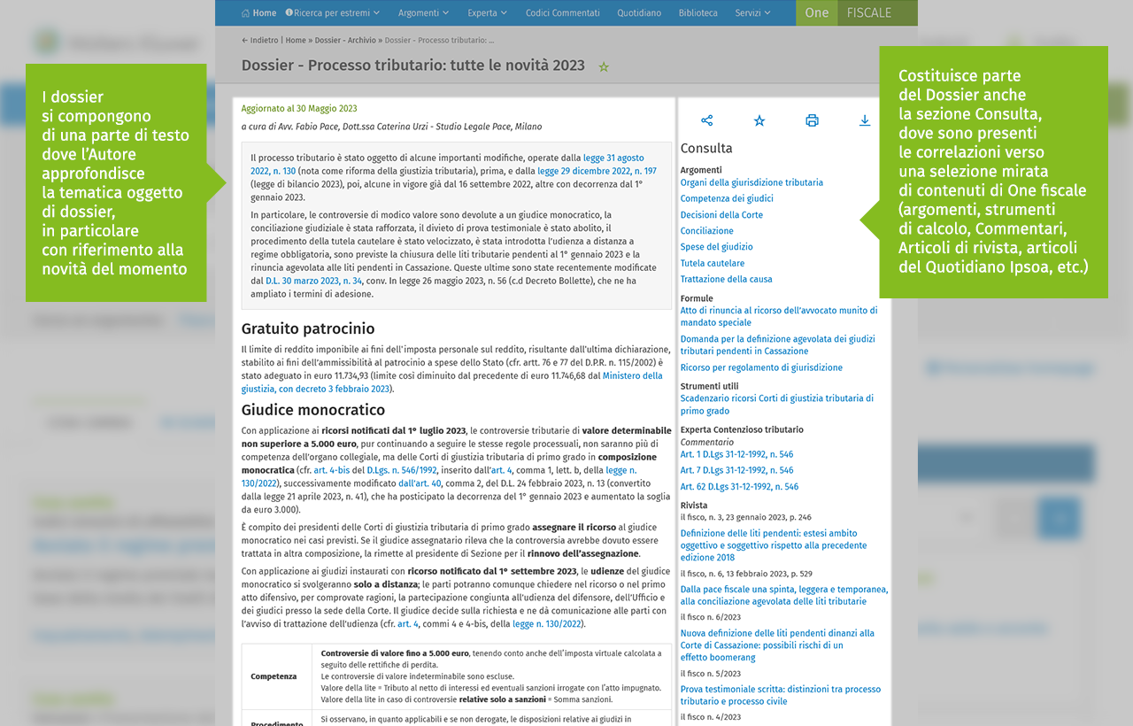 dossier one fiscale